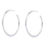 Load image into Gallery viewer, Jo - 18k White Gold Plated Shine &amp; Matte Large Hoops
