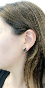 Load image into Gallery viewer, Sonal - Black Clover Studs (also available in Mother of Pearl white)
