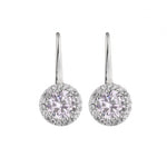 Load image into Gallery viewer, Maryam - Silver Swarovski Solitaire Drop Earrings
