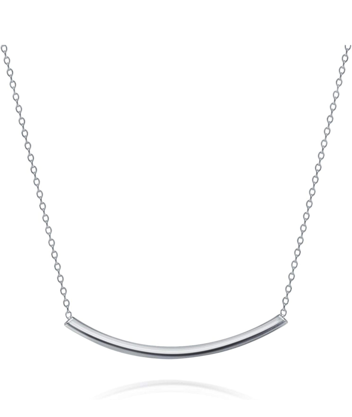 Samantha - 18k White Gold Vermeil Dainty Curve Necklace