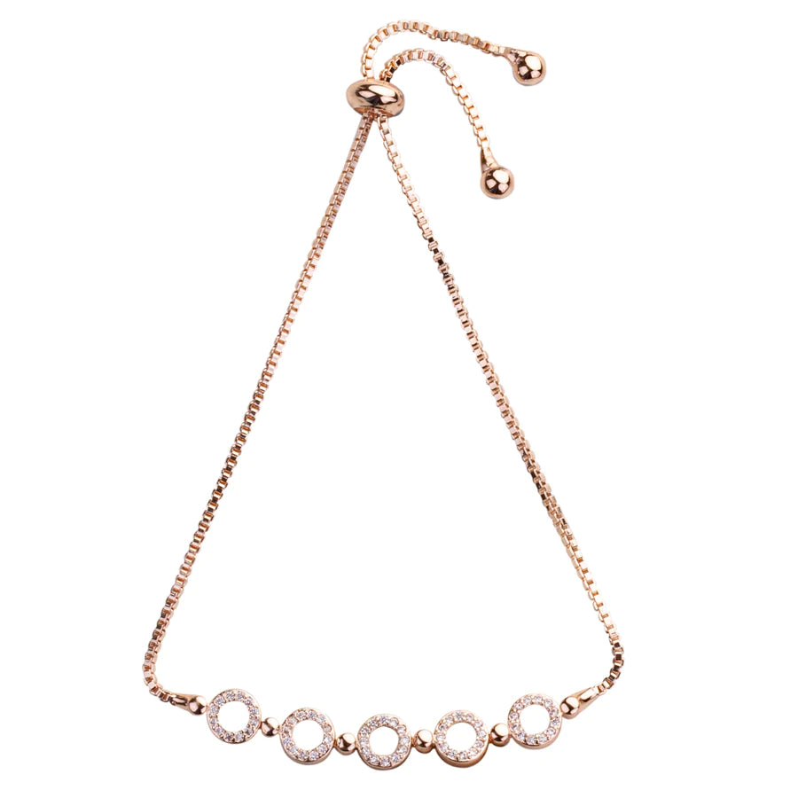 Yeni - Stunning 18k Rose Gold Vermeil Swarovski Expander Bracelet