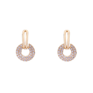 Elizabeth - Sparkling Crystal Dainty Drop Earrings - 18k Gold Vermeil