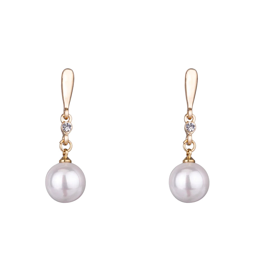Sheena - Delicate Pearl and Crystal Earrings