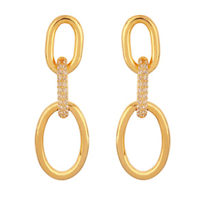 Dee - Sparkling Cocktail Link Earrings - 18k Gold Vermeil