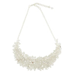 Load image into Gallery viewer, Alayna - Showstopping Statement White Crystal Necklace - 18k White Gold Vermeil
