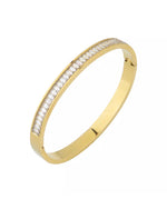 Load image into Gallery viewer, Mina - Gorgeous Swarovski Crystal Studded 18k Gold Plated Bangle
