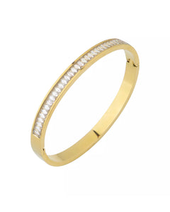 Mina - Gorgeous Swarovski Crystal Studded 18k Gold Plated Bangle