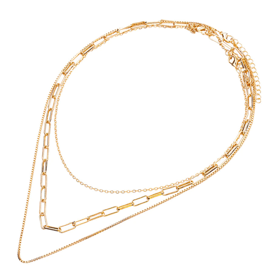 Renu - 18k Gold Vermeil 3 Layers Link Necklace