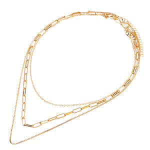Renu - 18k Gold Vermeil 3 Layers Link Necklace