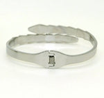 Load image into Gallery viewer, Shaheen - Designer 18k White Gold Plated Swarovski Crystal &amp; Mother Of Pearl Bangle
