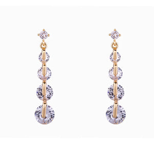 Dina  - 18k Gold Vermeil Crystal Chandelier Earrings