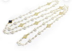 Load image into Gallery viewer, Khyati - REVERSIBLE Black &amp; Swarovski Crystal Clover Long Pearl Necklace
