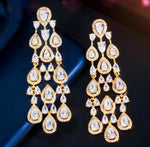 Load image into Gallery viewer, Azmina - Showstopping Swarovski Crystal Chandelier Drop Earrings - Set in 18k gold vermeil
