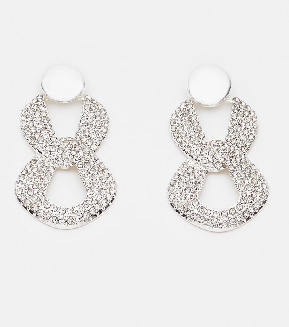 Vaishali - Showstopping Swarovski Crystal Drop Earrings - Set in 18k white gold vermeil