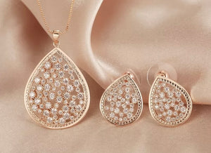 Shivani - 18k Gold Plated Sparkling Crystal Teardrop Earrings