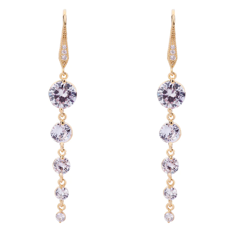 Gemma - Stunning 18k Gold Vermeil & Crystal Chandelier Earrings