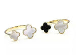 Load image into Gallery viewer, Zahida - 18k Gold Vermeil &amp; Mother of Pearl Designer Clover Cocktail Ring
