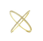 Load image into Gallery viewer, Nisha - 18k Gold Vermeil Sparkling Swarovski Crossover Ring - REVERSIBLE
