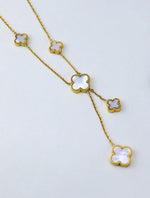 Load image into Gallery viewer, Alizah - REVERSIBLE 18k GP Black Onyx &amp; White Mother Of Pearl Clover Necklace
