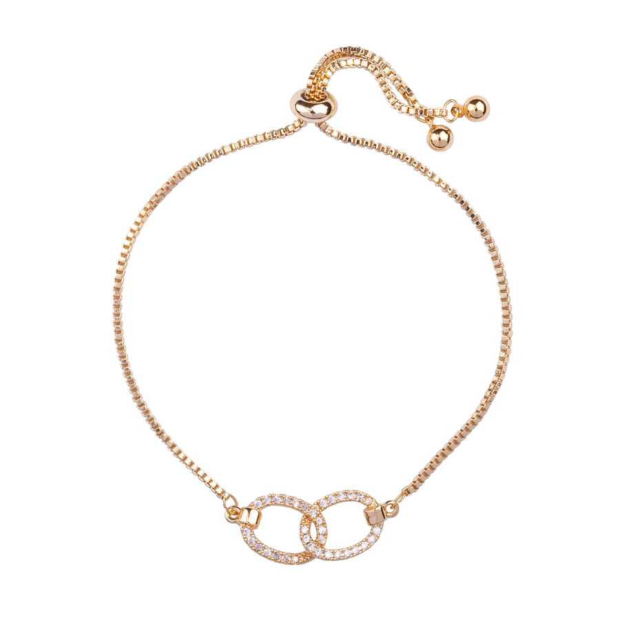 Bhavna - Elegant Swarovski Links Bracelet - 18k Gold Vermeil