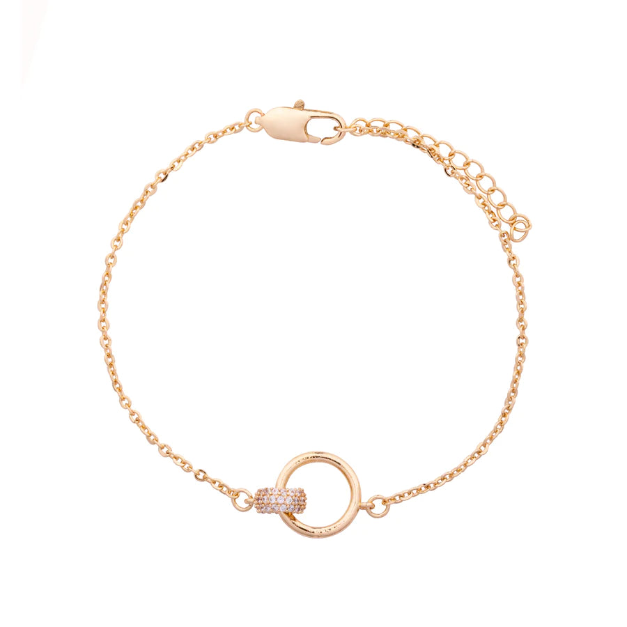 Nasira - Dainty Swarovski Circle Link Bracelet - 18k Gold Vermeil – Jack  Harvey London