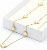 Load image into Gallery viewer, Ferhet - 18K Gold Plated Clover Necklace With Mother of Pearl Detail
