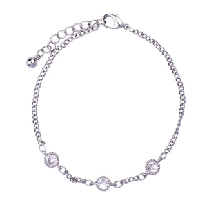 Nathalie - Elegant 18k White Gold Vermeil Swarovski Pavé Crystal Bracelet