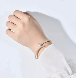 Serpenti Diva - Ultimate Designer Swarovski Crystal Pavé Studded 18k Rose Gold Bangle